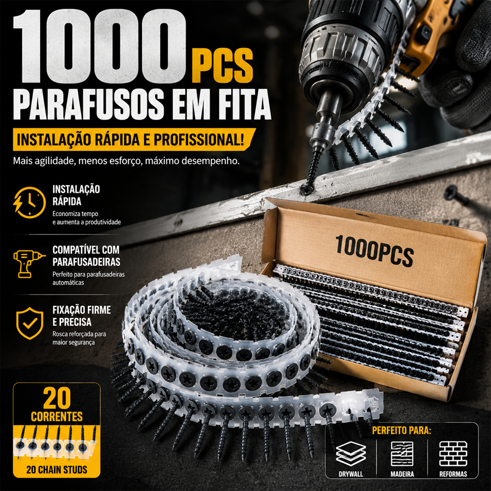 Tcp 20 Fitas De Parafusos P/ Adaptador Bico Rápido Total 1000un