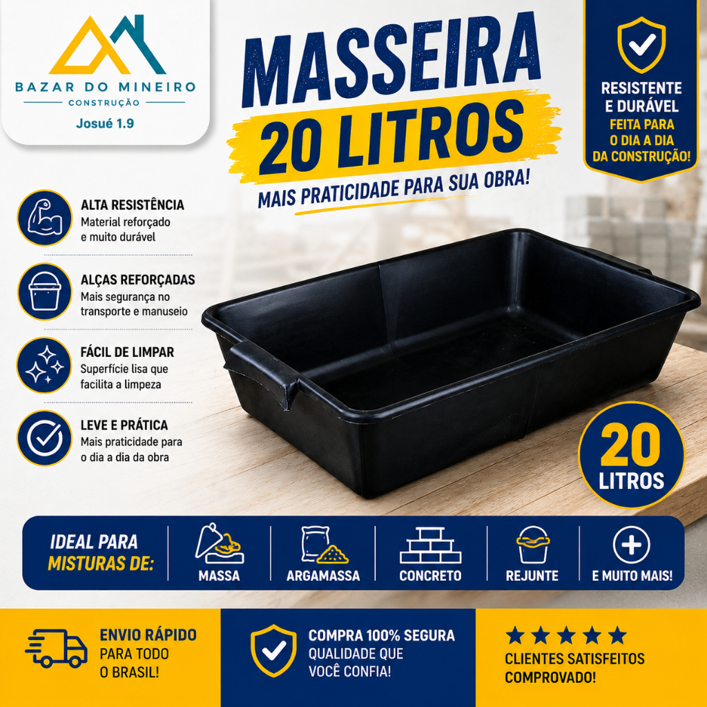 Caixa Masseira 20L Novatintas - Resistente e Versátil para Construção