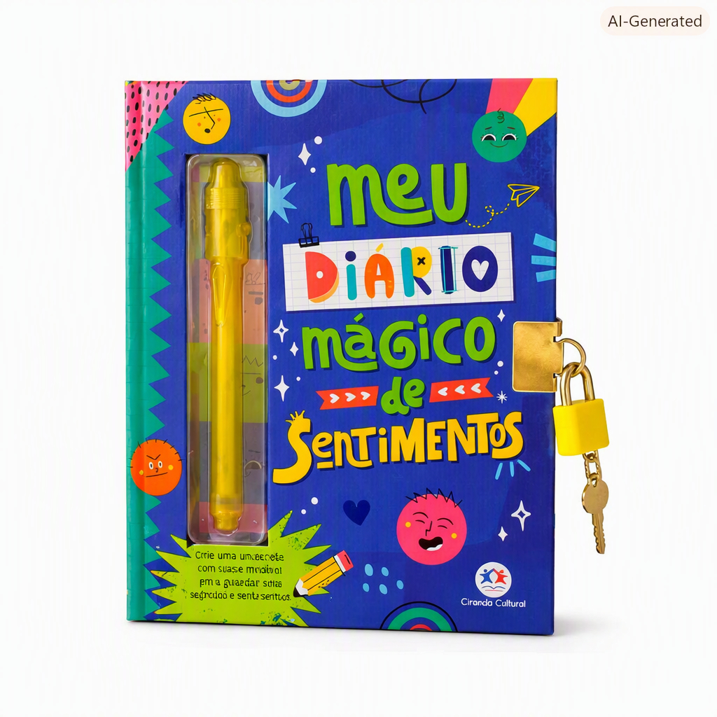 Livro Infantil Meu Diário Mágico de Sentimentos| Com cadeado e tinta invisível segredos em segurança