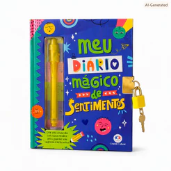 Livro Infantil Meu Diário Mágico de Sentimentos| Com cadeado e tinta invisível segredos em segurança