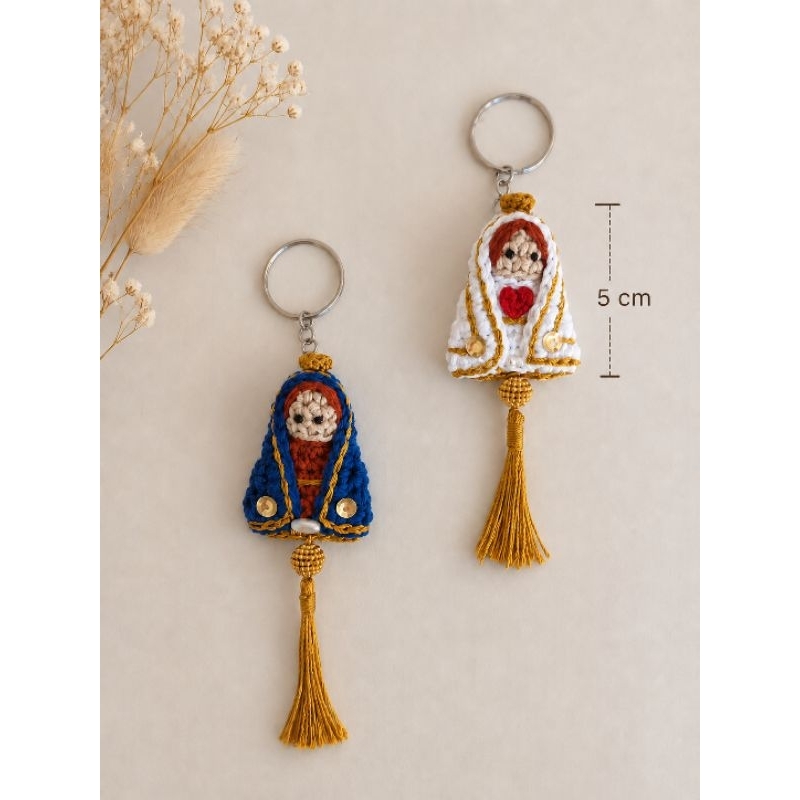 Mini Chaveiro de Nossa Senhora Aparecida e Nossa Senhora de Fátima