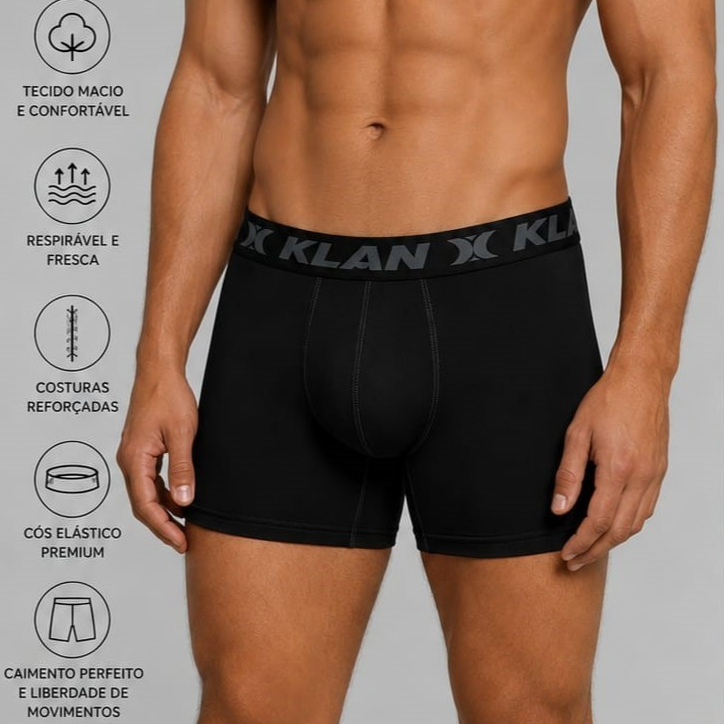 Kit 5 Cuecas Premium Boxer Klan