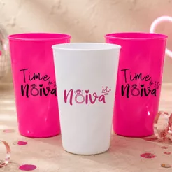 Kit copo de acrilico 500ml para despedida solteira time da noiva festa amigas madrinhas noiva
