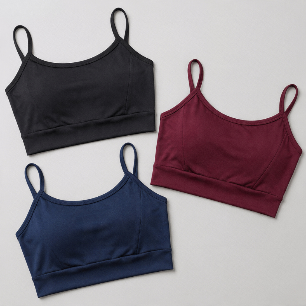 Kit 3 Top Fitness Feminino Alcinha Suplex Alta Sustentação Confortável Para Academia