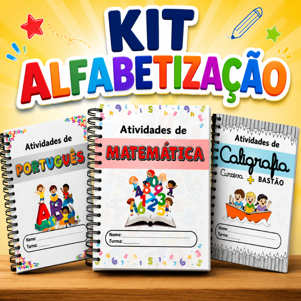 Apostila Educativa de Alfabetização Infantil Método Prático e Eficiente Criança Aprender a Ler e Escrever Até 3 Unidades