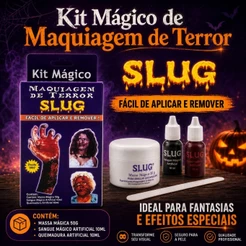 Kit Mágico Slug Maquiagem de Terror - Sangue, Massa, Queimadura