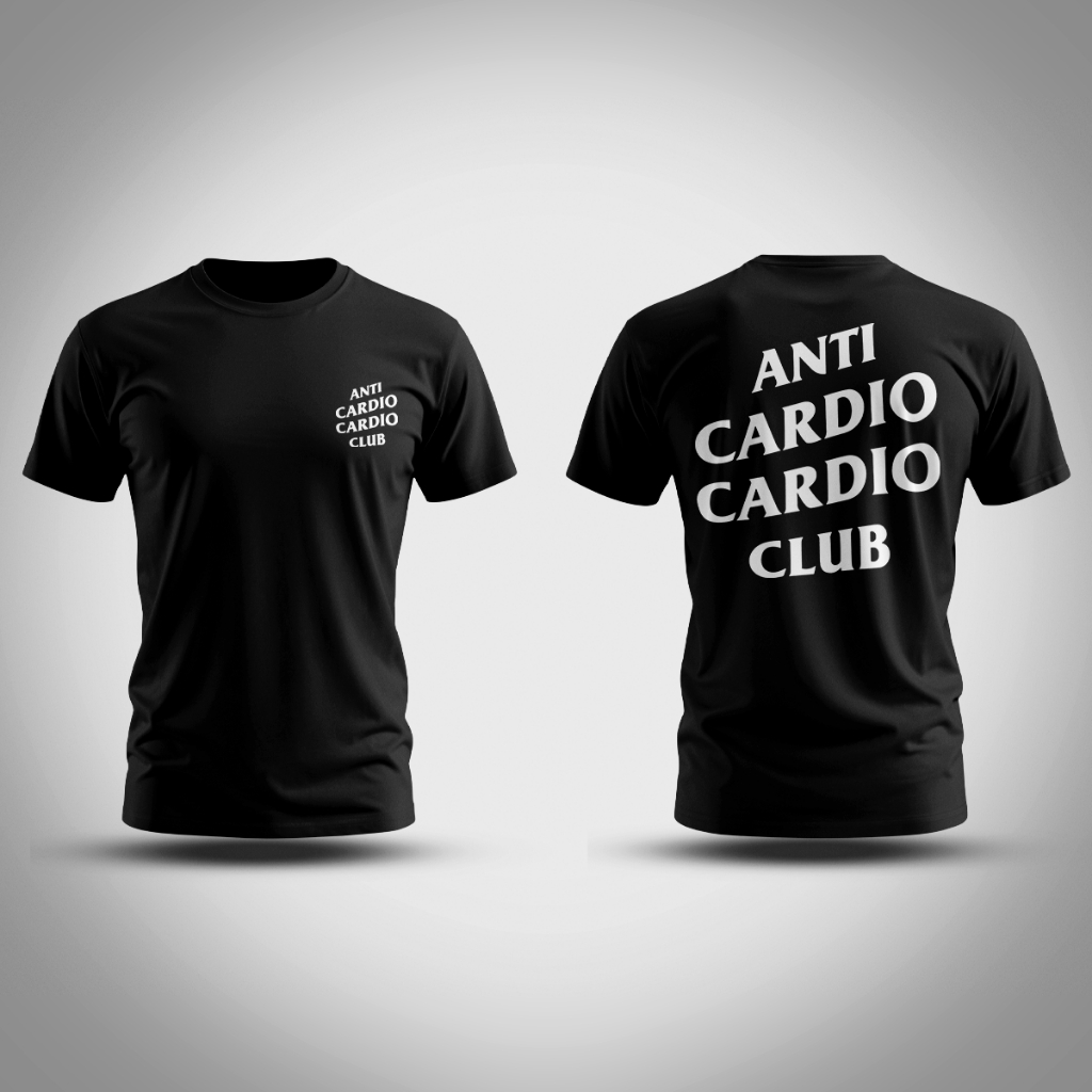 Camiseta Básica Slim Treino Academia Anti Cardio Cardio Club 100% Algodão Leve Musculação