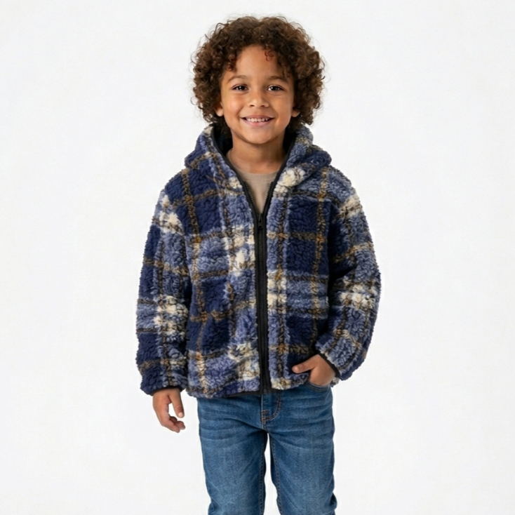 jaqueta xadrez quentinha casaco tedy casaco femenino casaco infantil jaqueta infantil blusa de frio  invierno com touca