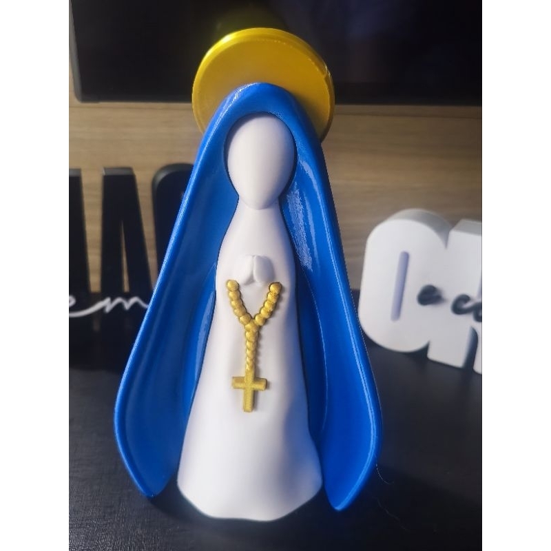 Nossa Senhora Aparecida Decorativa em Impressão 3D PLA | 15cm, 20cm, 25cm e 30cm | Decoração Religiosa Presente Católico