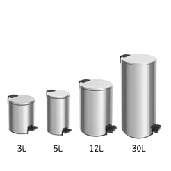 Lixeira com Pedal Tramontina Loop em Aço Inox Polido com Balde Interno Removível | 3L, 5L, 12L e 30L