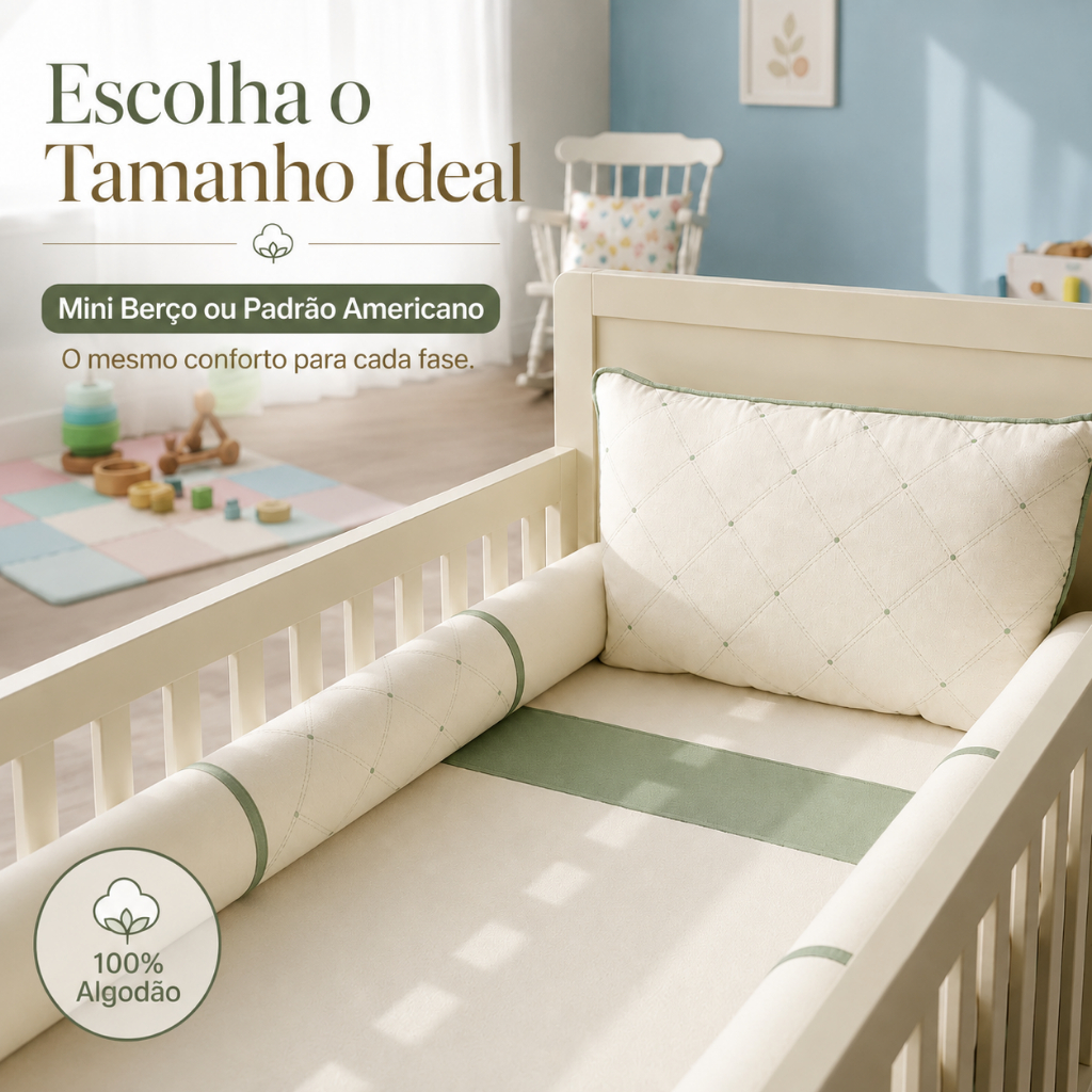 Kit Berço Padrão Americano Menina Menino  Veneza Bordado Algodão Com lençol de Elástico Mosquiteiro