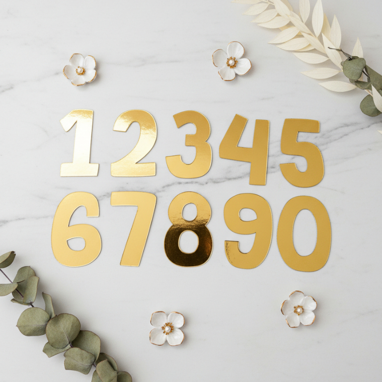 Aplique Número Idade em Papel Dourado 250g Dupla Face - Pegue e Monte - Caixinhas, Lembrancinhas, Festa Personalizada