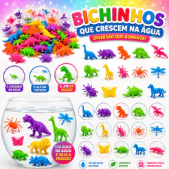 Kit Bichos Cresce Na Água P/ Kit Festa Lembrancinha Aniversario Infantil Prenda Criança Sortidos