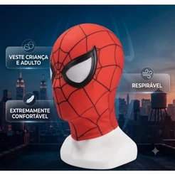 Máscara Homem-Aranha Tecido Infantil e Adulto Fantasia Spider-Man