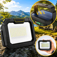 Lampião Solar 84 Leds Recarregável USB Refletor Led Luz Potente Trabalho Acampamento Lâmpada Barraca Lamparina Camping