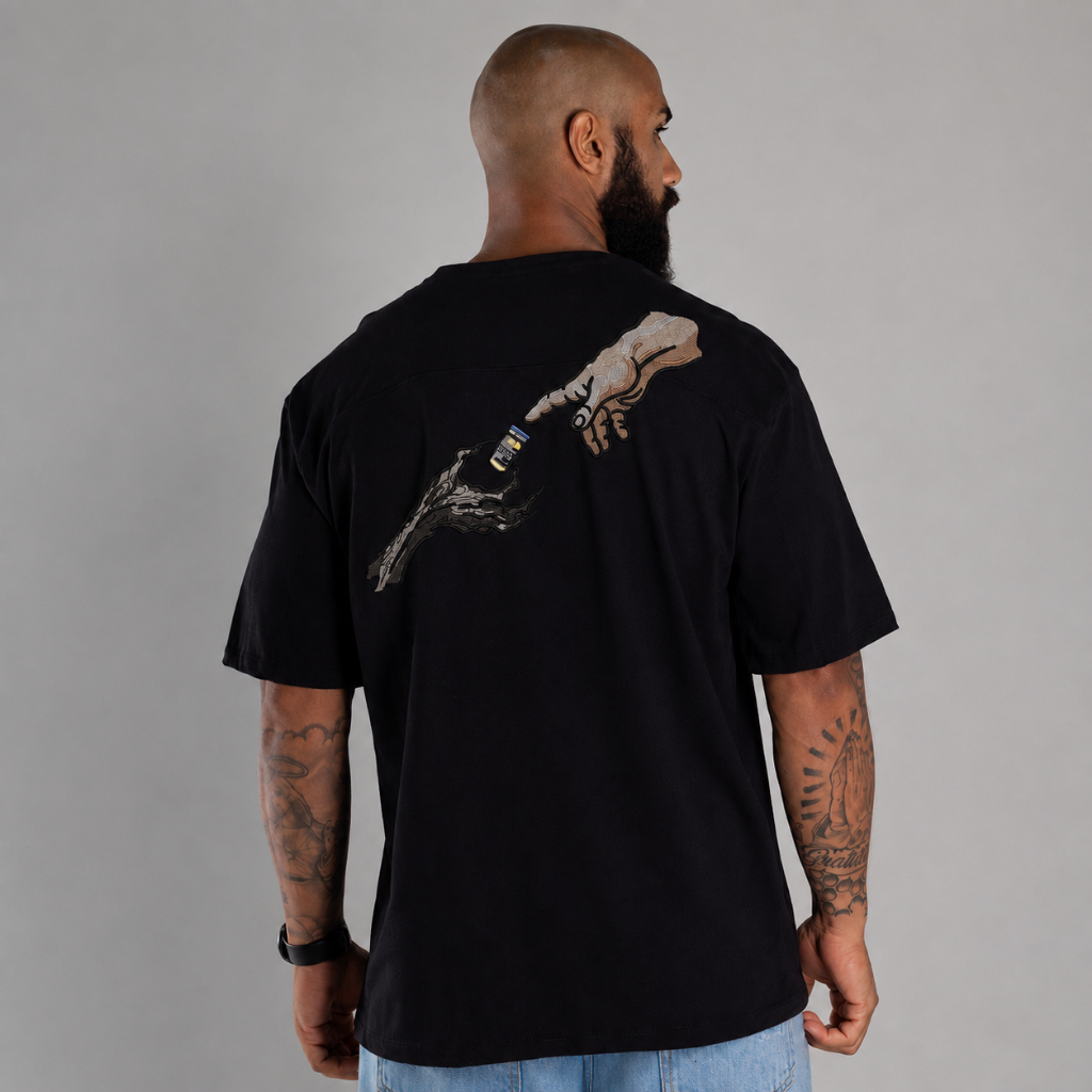 Camiseta Oversized Bordada Trembolona Academia Maromba 100% Algodão