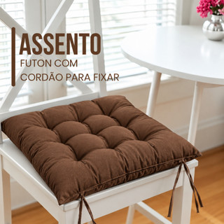 Kit com 04 Assento para Bancos e Cadeira futon 40x40 cm Tecido Oxford Liso