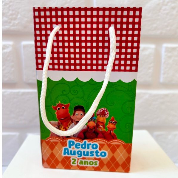 Sacolinha Personalizada COCORICÓ / (PEGUE E MONTE) / Tamanho P / Lembrancinha Aniversário / Festa