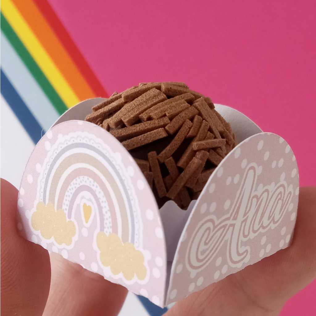 Forminhas de Docinhos Personalizada Arco-iris Festa Infantil Aniversário
