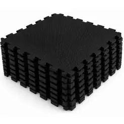Kit 4 Tatame EVA Preto 50x50 10mm Tapete Academia Piso Pilates Ginastica