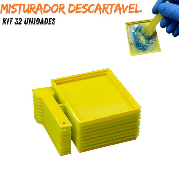 Bandeja Descartavel Kit 32  para mistura Cola Epoxy C/ Espatula Destacavel