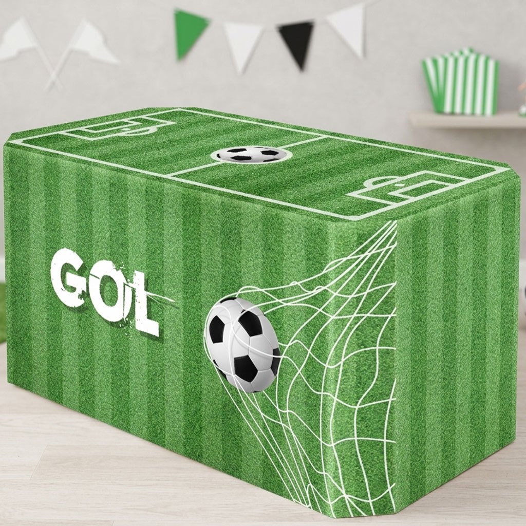 Capa de Mesa Decoração Festa Futebol Sublimada Decoração Forro Em Tecido Veste Fácil Aniversário
