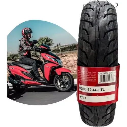 Pneu Dianteiro Moto Scooter Lead 110 90/90-12 Kenda K707 Sem Câmara Elite 125 Original