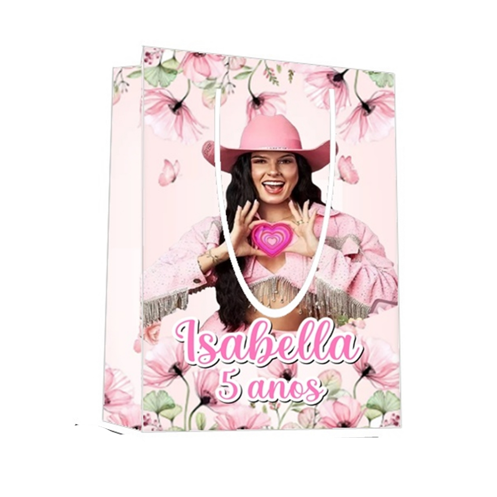 Sacolinha Ana Castela Boiadeira Personalizada para Aniversário/ Lembrancinha Festa Infantil / Qualquer nome e idade