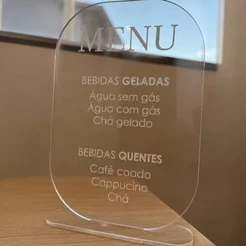 Display de Mesa em Acrílico Personalizado – Cardápio | Menu | Identificação