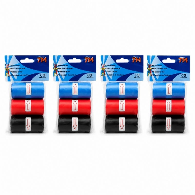 Refil Cata Coco Saquinhos Biodegradáveis para Pet - Sacola Prática 12 unidades  (180 saquinhos)