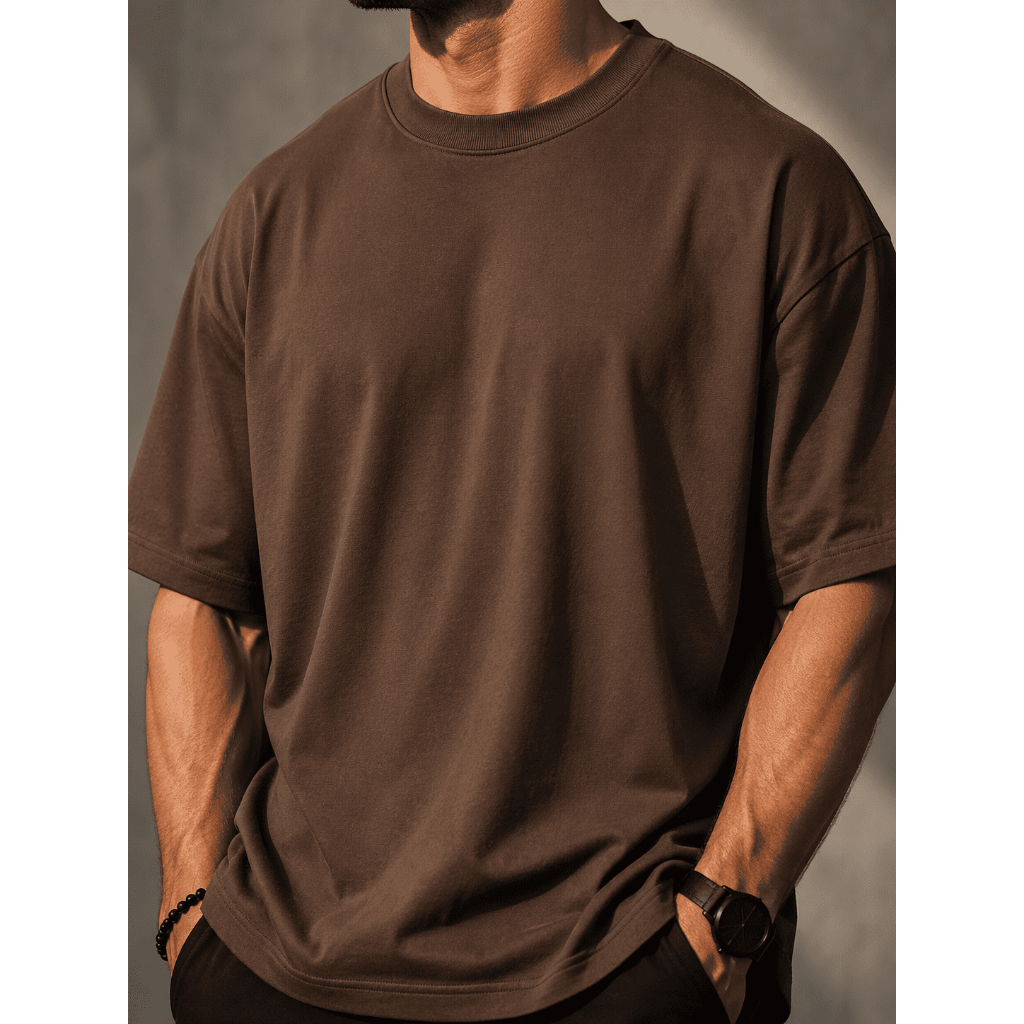 Camiseta Oversized Suedine Alta Qualidade Gola Canelada Blusão Masculino Feminino Modelo Largo Academia Musculação