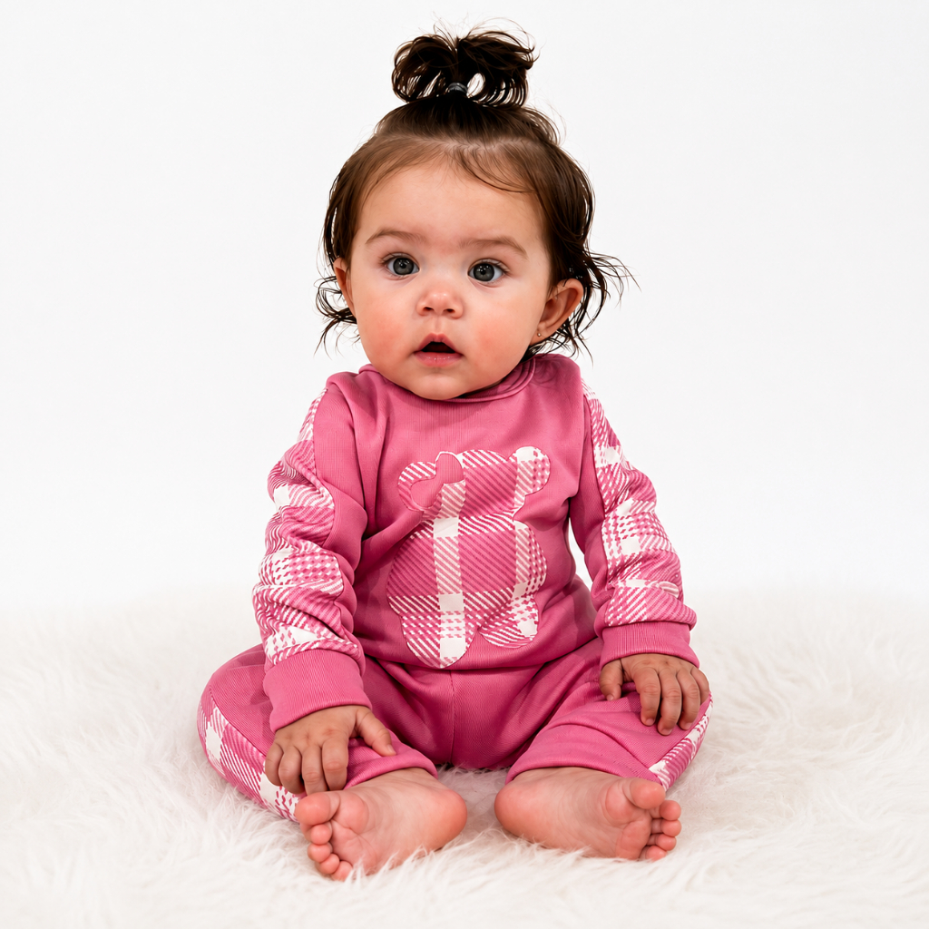 Conjunto Soft Bebê Menina Roupa Infantil Feminina Inverno Frio Quentinho Blusa Calça