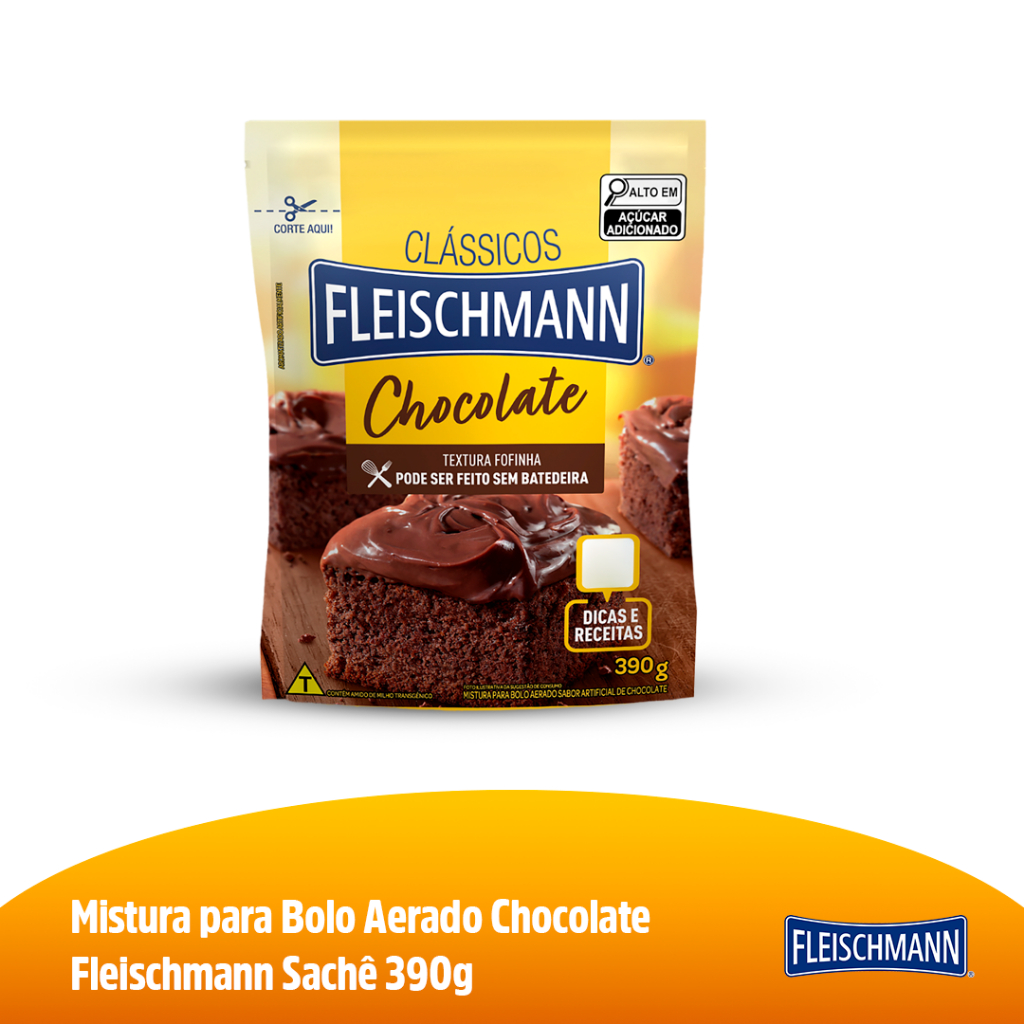 Fleischmann Mistura para Bolo de Chocolate 390g Sachê