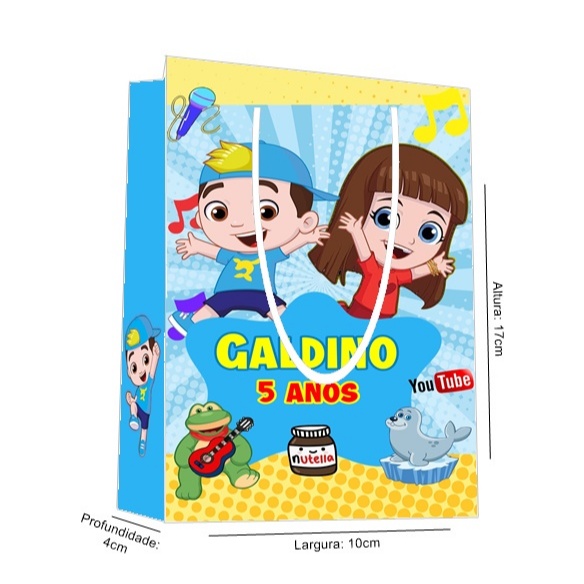 Sacolinha Luccas Neto Personalizada para Aniversário/ Lembrancinha Festa Infantil / Qualquer nome e idade
