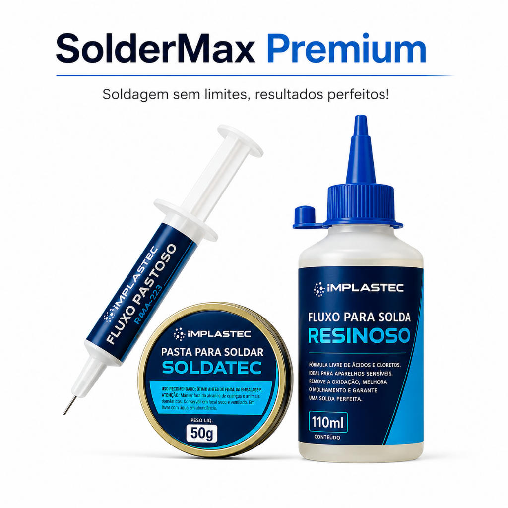 Kit de Solda Completo 3 em 1 Fluxo solda Resinoso + pasta de solda + fluxo pastoso RMA 223
