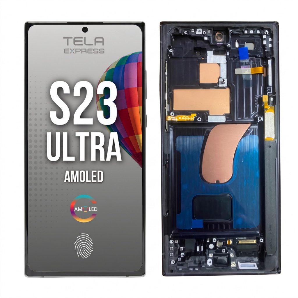 Tela Touch Display Compatível Galaxy S23 Ultra Amoled Biometria Aro