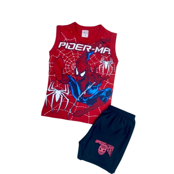 Conjunto Infantil Menino Temático Regata Algodão + Short  Tactel | Promoção Verão | Pronta Entrega