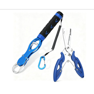 Alicate de pesca com balança dupla escala 18kg/40LB, corda anti-queda e tesoura multifuncional