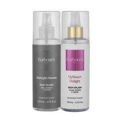 Kit Body Splash Midnight Homme e Delight Barbour's Beauty 200ml
