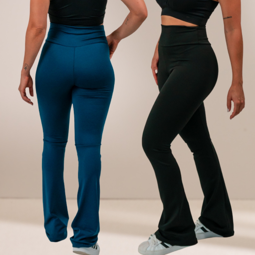 Calça Legging Flare Feminina Cintura Alta Cotton Tribo Livre