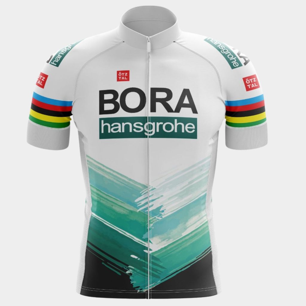 Camisa Ciclismo Camiseta Manga Curta Masculina Blusa Bora Verde Branco Equipe Ro