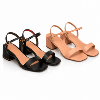 Kit 2 Pares Sandália Feminina Salto Bloco 3cm Confortável Bico Quadrado Palmilha Macia 34 a 39