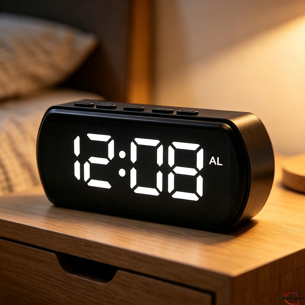 Relógio Despertador Digital Led Inteligente Cabeceira Digital Temperatura Data Função Sono