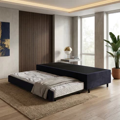 Bicama Box Solteiro 88x188 com Colchão Auxiliar Ecoflex