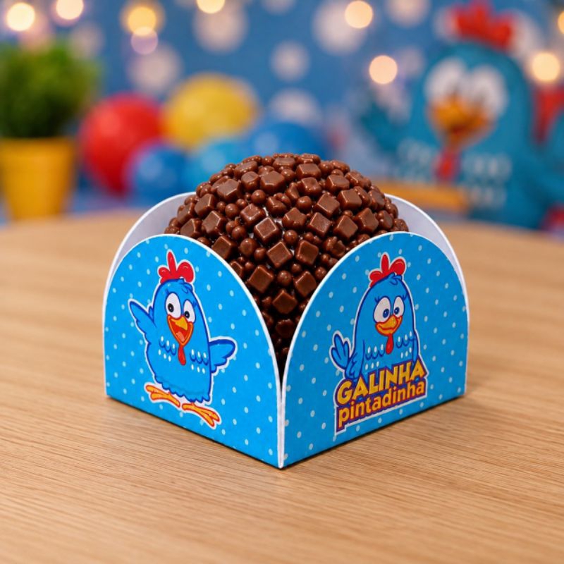 60/120/180 Forminhas Doces/Brigadeiro Personalizada Galinha Pintadinha -Lembrancinha-Festa de Aniversário.