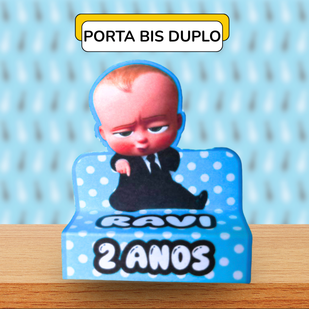 Kit Porta Bis Duplo Personalizado Poderoso Chefinho – Lembrancinha Festa Infantil, Aniversário, Decoração