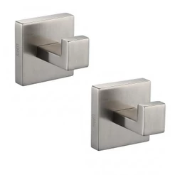 LUMAI Kit 2 Ganchos de Parede Aço Inox Chicago Fixação com Parafuso Banheiro Multifuncional