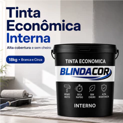 Tinta Latex BlindaCor Alta Cobertura E Acabamento 18Kg Cores Branca E Cinza Sem Cheiro Interna