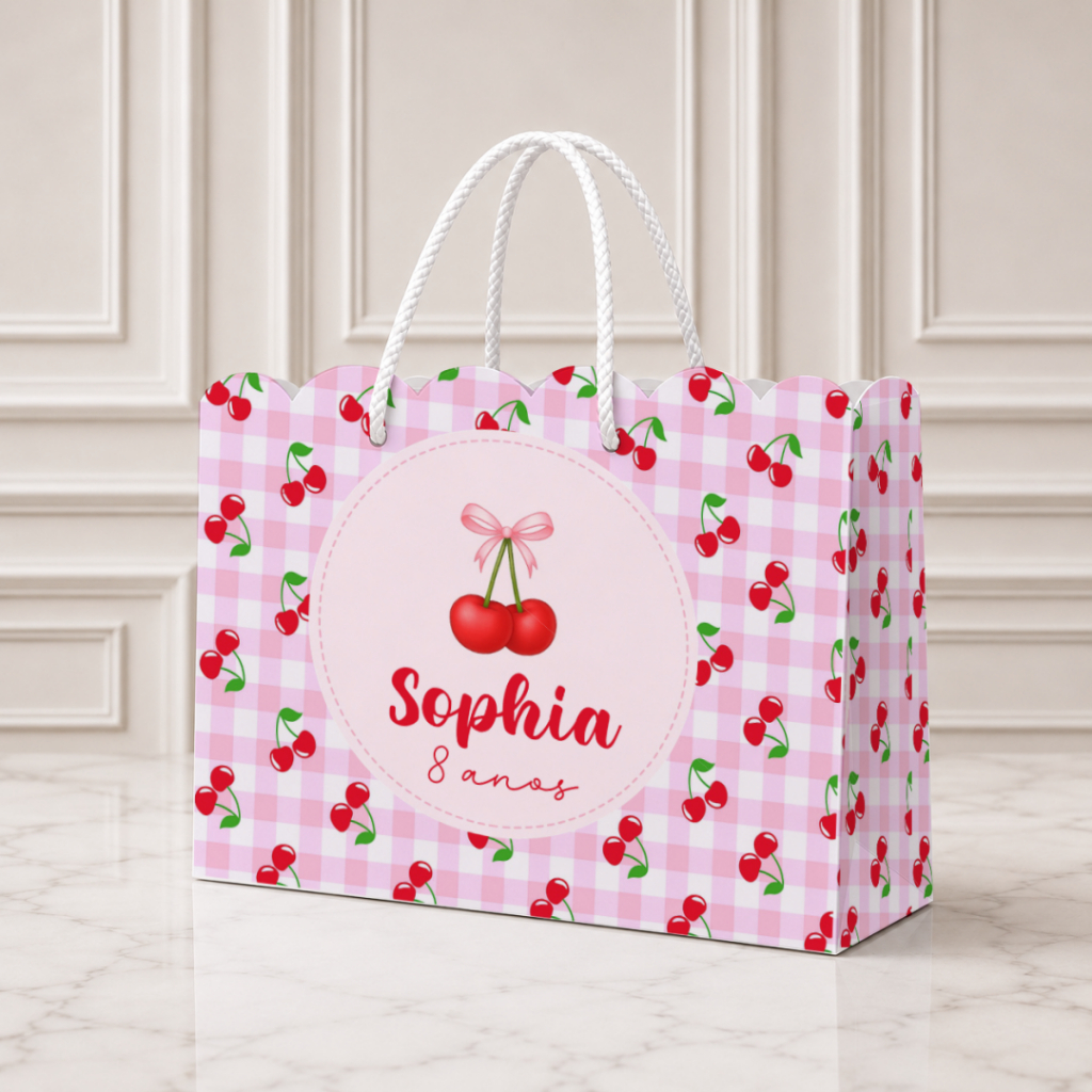 Sacolinha Personalizada Cerejinha I Festa Infantil – Pegue e Monte