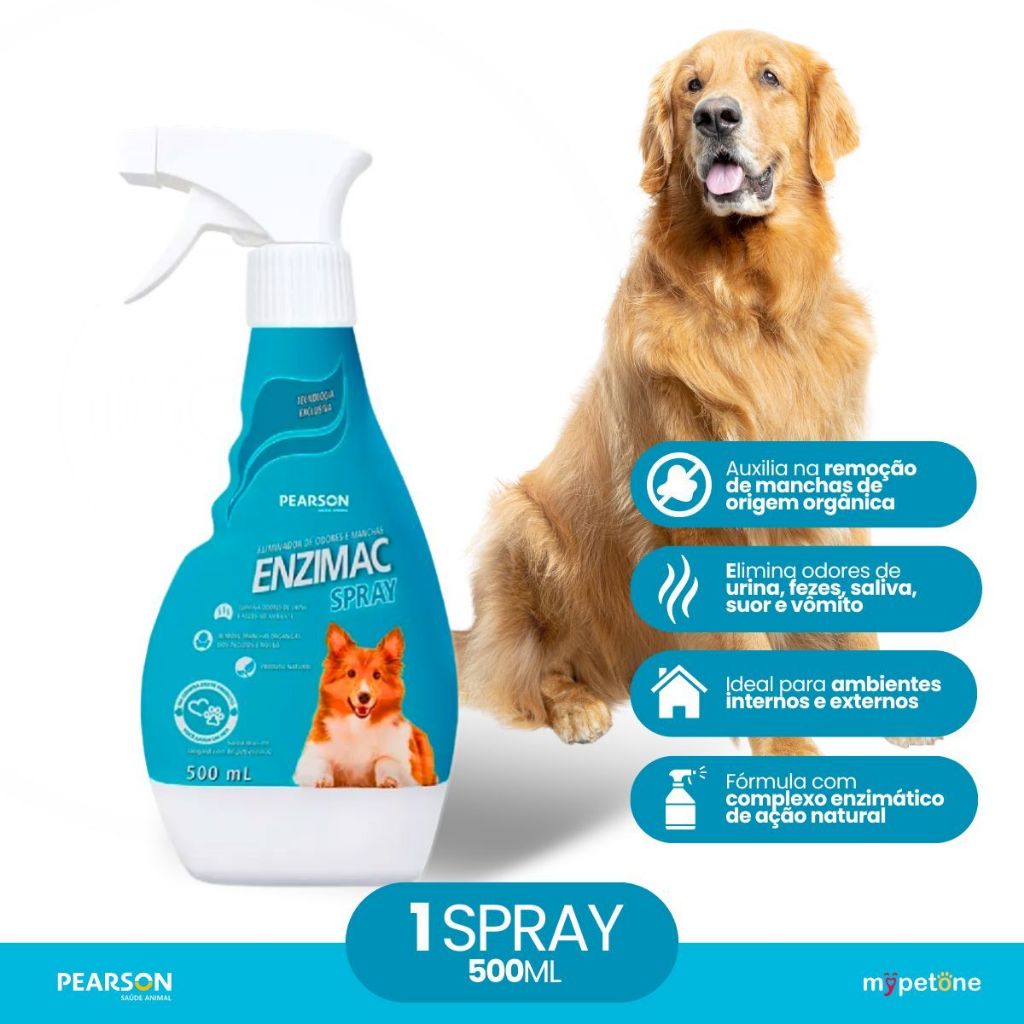 Enzimac Cães Spray 500mL - Eliminador de Odores e Manchas